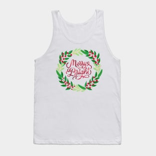 Christmas wreath: Merry and bright Tank Top